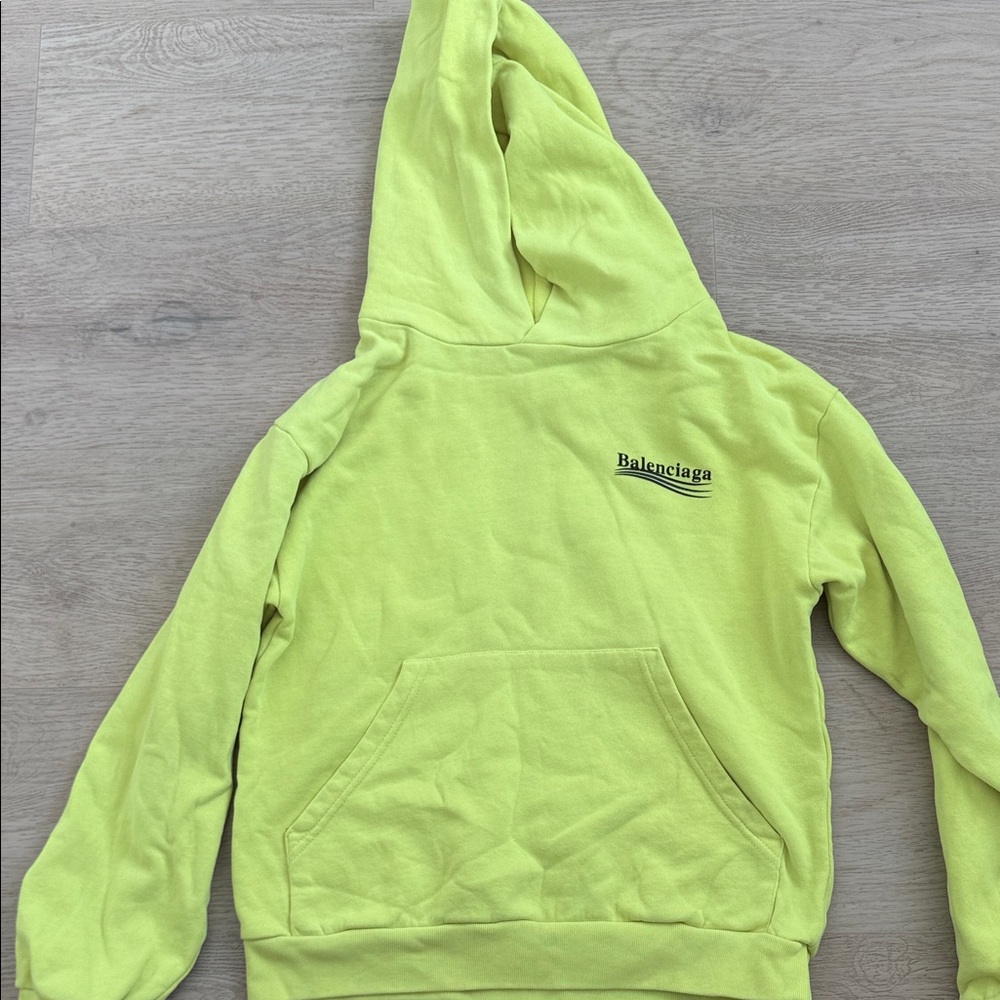 Balenciaga Kids Neon Green Hoodie